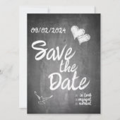 Faire-part Mariage de typographie de tableau noir (Devant)