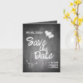 Faire-part Mariage de typographie de tableau noir (Fleur jaune)