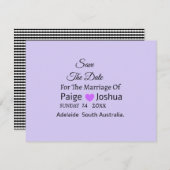 Faire-part Mariage de typographie moderne Lavender Twist (Devant / Derrière)