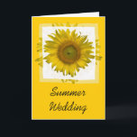 Faire-part Mariage d'été de tournesol jaune<br><div class="desc">Annoncez vos nouveautés de juin, juillet ou août avec le joyeux Mariage d'été de tournesol jaune Enregistrer la Carte de voeux Faire-part de date. Cet élégant mariage fleuri personnalisé garde la carte pliée date dispose d'une photo florale numériquement rehaussée d'une fleur de tournesol sur un arrière - plan jaune vif....</div>