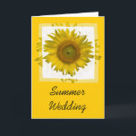 Faire-part Mariage d'été de tournesol jaune<br><div class="desc">Annoncez vos nouveautés de juin, juillet ou août avec le joyeux Mariage d'été de tournesol jaune Enregistrer la Carte de voeux Faire-part de date. Cet élégant mariage fleuri personnalisé garde la carte pliée date dispose d'une photo florale numériquement rehaussée d'une fleur de tournesol sur un arrière - plan jaune vif....</div>
