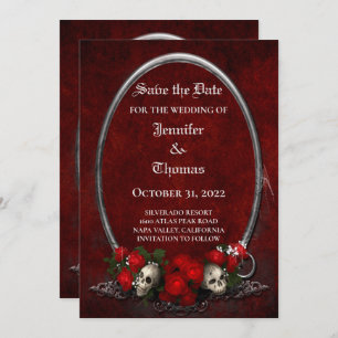 Faire-part Mariage d'halloween gothique enregistrer la date i