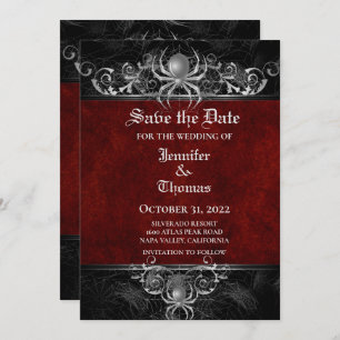 Faire-part Mariage d'halloween gothique enregistrer la date i