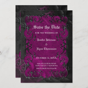 Faire-part Mariage d'halloween gothique enregistrer la date i