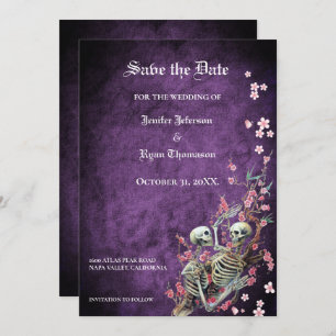 Faire-part Mariage d'halloween gothique enregistrer la date i