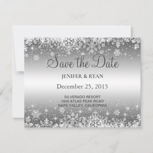 Faire-part Mariage d'hiver enregistrer l'invitation de date (Devant)