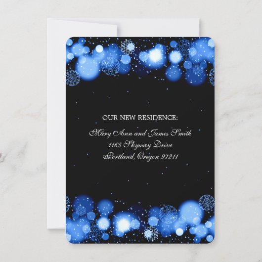 Faire-part Mariage d'hiver / Lumières bleues Elopement (Dos)