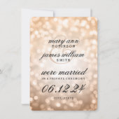 Faire-part Mariage élégant / Éclairage Bokeh en cuivre de l'E (Devant)