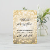 Faire-part Mariage élégant / Elopement Gold Bokeh lumières (Debout devant)