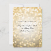 Faire-part Mariage élégant / Elopement Gold Bokeh lumières (Dos)