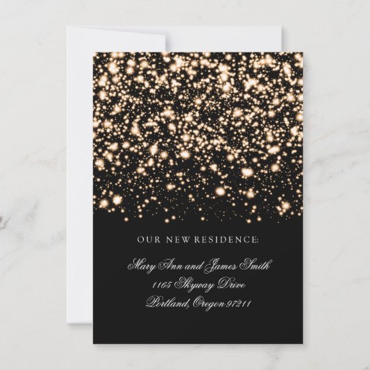 Faire-part Mariage élégant / Elopement Gold Midnight Glam (Dos)