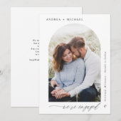 Faire-part Mariage Élégant Moderne avec Arche de Photo de Fia (Devant / Derrière)