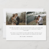 Faire-part Mariage Élégant Moderne de 3 Photos (Dos)