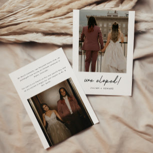 Faire-part Mariage Élégant Moderne Minimaliste Photo Fuite Am