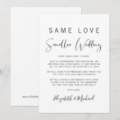 Faire-part Mariage Élégant Réduit et Intime (Devant / Derrière)