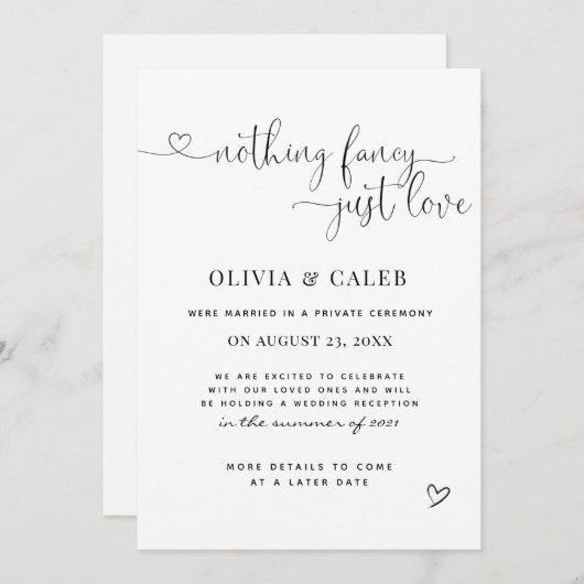 Faire-part Mariage Elopé (Devant / Derrière)