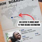 Faire-part Mariage Elopé du passeport bleu et jaune