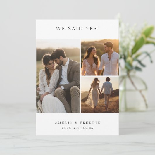 Faire-part Mariage Élopé Moderne Nous Avons Dit Oui Photo de  (Debout devant)