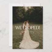 Faire-part Mariage Élopement avec Photo et Écriture Script Mo (Devant)