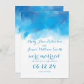 Faire-part Mariage / Elopement Eau bleu d'été (Devant / Derrière)