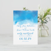 Faire-part Mariage / Elopement Eau bleu d'été (Debout devant)