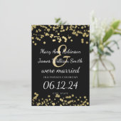 Faire-part Mariage / Elopement Gold Foil Look Confetti (Debout devant)