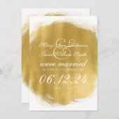 Faire-part Mariage / Elopement Gold Peinture Look (Devant / Derrière)
