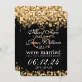 Faire-part Mariage / Elopement Lumières Or (Devant / Derrière)