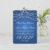 Faire-part Mariage / Elopement Sparkling String bleu (Debout devant)