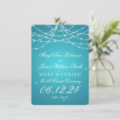 Faire-part Mariage / Elopement Sparkling String Turquoise (Debout devant)