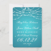 Faire-part Mariage / Elopement Sparkling String Turquoise (Devant)