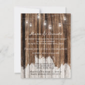 Faire-part Mariage en bois rustique et lanternes (Dos)