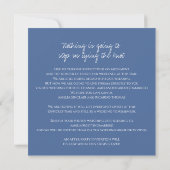Faire-part Mariage en direct avec feuilles bleues blanches mo (Dos)