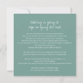 Faire-part Mariage en direct avec feuilles vertes et monogram (Dos)
