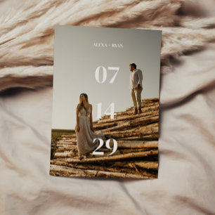 Faire-part Mariage en fuite photo audacieux moderne et minima
