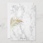 Faire-part Mariage en marbre Faux Gold Palms+ (Dos)
