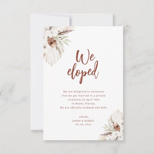 faire-part mariage en terre cuite Boho (Devant)