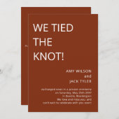 Faire-part Mariage en terre cuite rustique moderne (Devant / Derrière)