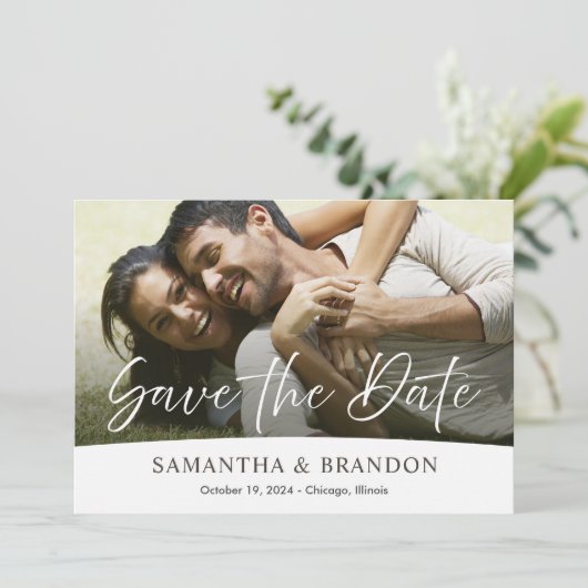 Faire-part mariage Enregistrer la carte Date avec (Debout devant)