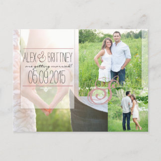 Faire-part Mariage Enregistrer la date Carte postale