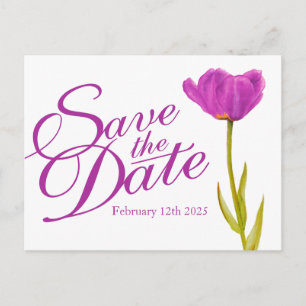 Faire-part Mariage Enregistrer la date Carte postale violet t