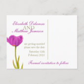 Faire-part Mariage Enregistrer la date Carte postale violet t (Dos)