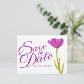 Faire-part Mariage Enregistrer la date Carte postale violet t (Debout devant)