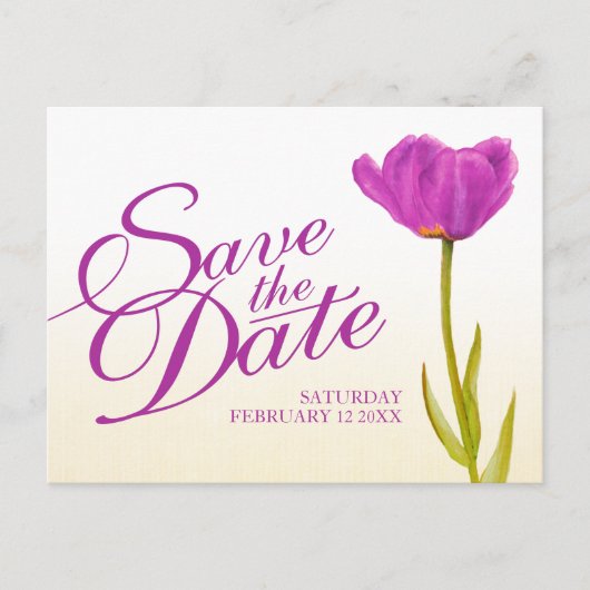 Faire-part Mariage Enregistrer la date Carte postale violet t (Devant)
