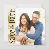 Faire-part Mariage Enregistrer La Date Minimal Rustique Feuil (Devant)