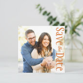 Faire-part Mariage Enregistrer La Date Minimale Photo Rustiqu (Debout devant)