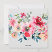 Faire-part Mariage Fleurs de Printemps Aquarelle (Dos)