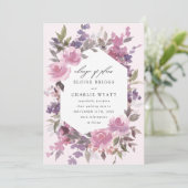 Faire-part Mariage Floral Aquarelle Enchantée Reporté (Debout devant)