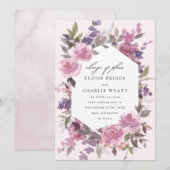 Faire-part Mariage Floral Aquarelle Enchantée Reporté (Devant / Derrière)
