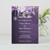 Faire-part Mariage floral rustique enregistrer la date invita (Debout devant)